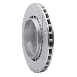 Volvo S60 Brake Rotor (1) - Rear Left - R1 Concepts - Drilled & Slotted - Silver - `04-`07